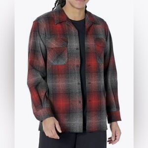 Pendleton Black/Gray/Red Ombre Plaid Board Shirt Size L